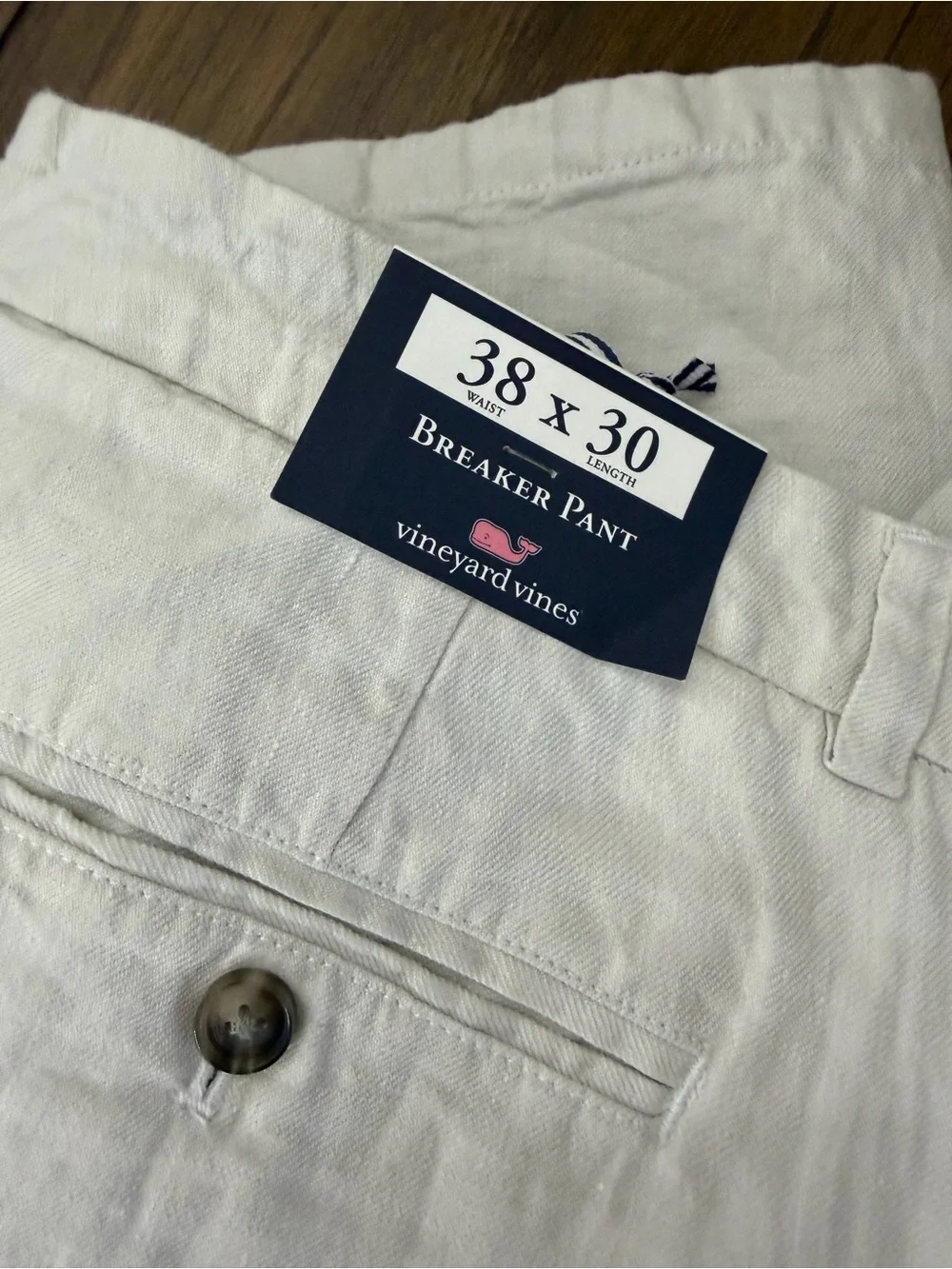Vineyard Vines Men Breaker Linen Pant  Size 38 x 30 NWT SMOKE FREE HOME